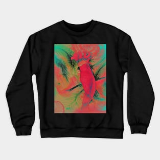 BRIGHT TROPICAL PARROT COCKATOO VIBRANT PALM EXOTIC BIRD POSTER PRINT ART DECO Crewneck Sweatshirt